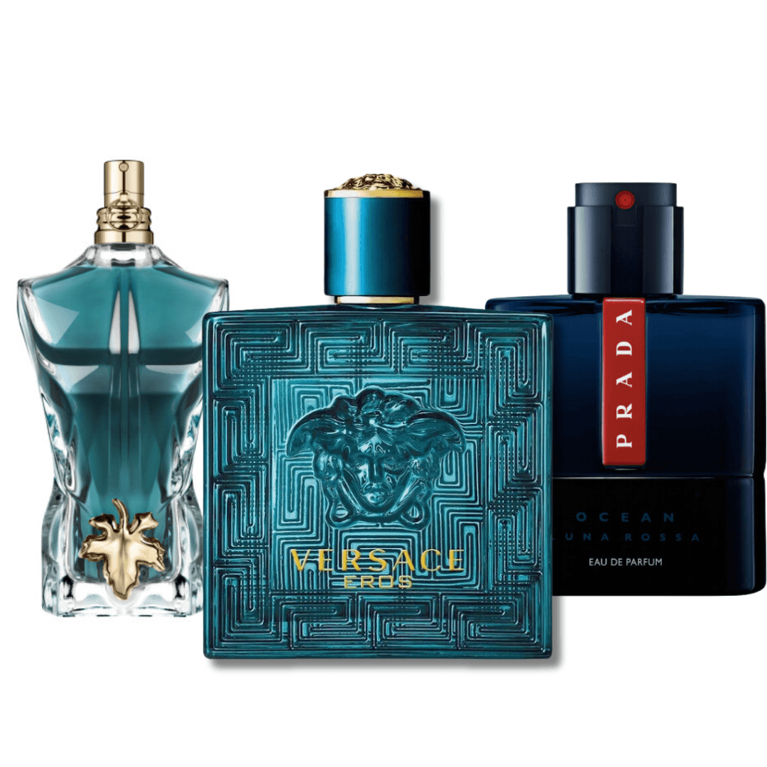 Combo aus 3 Herrenparfums – Prada Luna Rossa, Versace Eros, Le Beau (Eau de Parfum)
